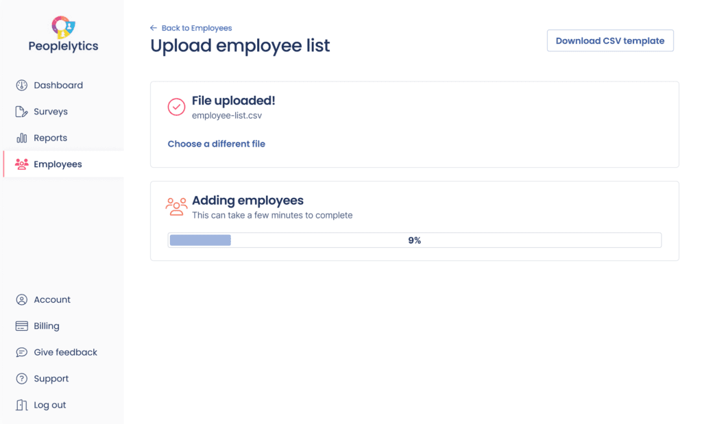 Employee Upload Screen