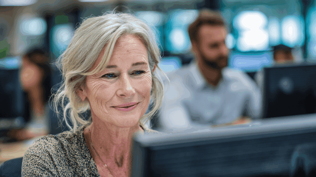 Woman working at her computer