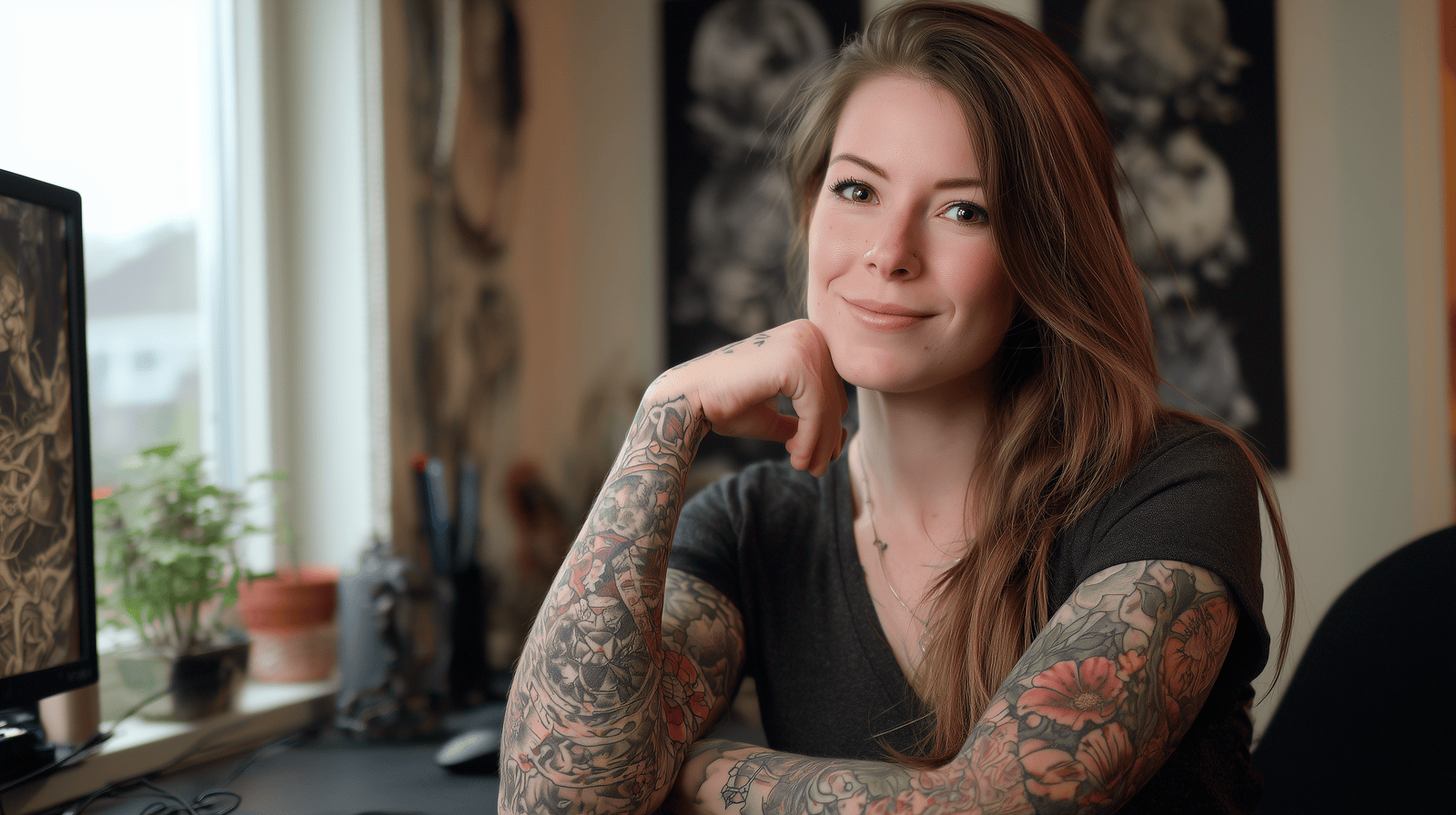 Young female HR employee at her remote office location