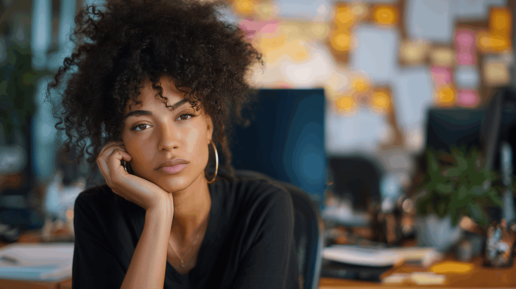 HR professional looking apprehensive about running her first employee survey